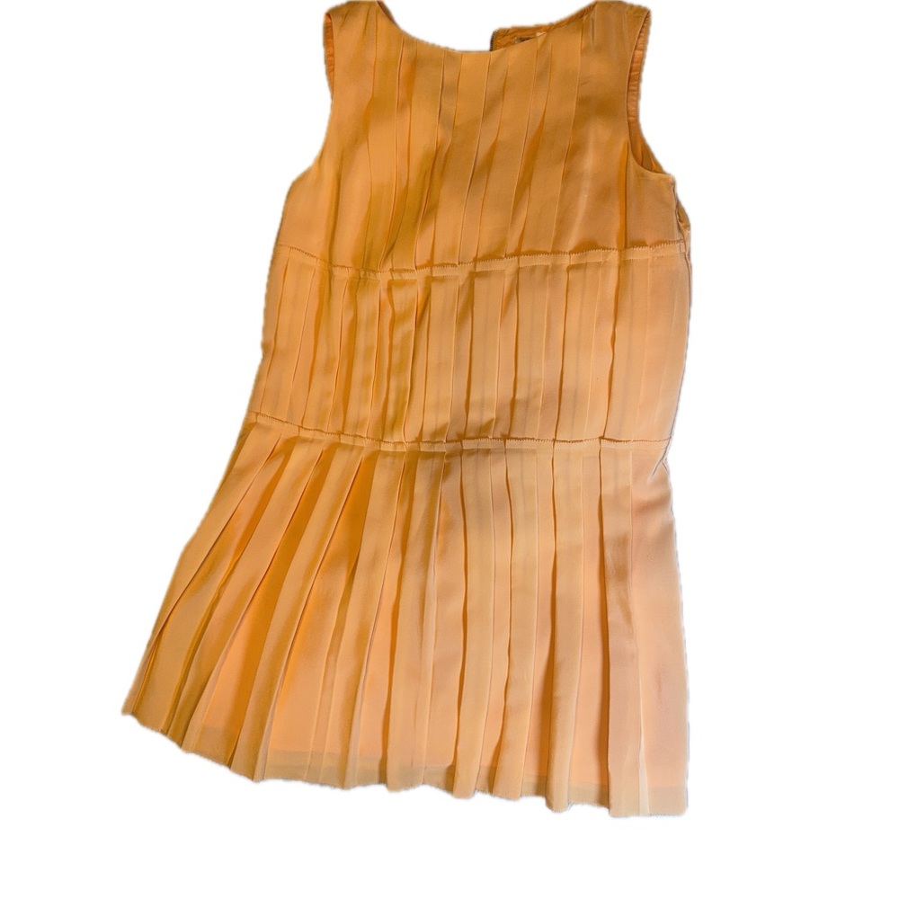 Chic Orange Mini Dress by Ali  Ra size 6 Pleated‎ detail